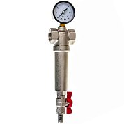 Фильтр самопромывной 1/2 с манометром вн. резьба AQUALINK