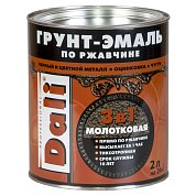 Грунт-эмаль по ржавчине Серый Молотковая&nbsp;&nbsp;2л "DALI"