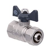 Кран шар. 1/2"х20 для МП труб вн. рез./цанга (бабочка) AQUALINK